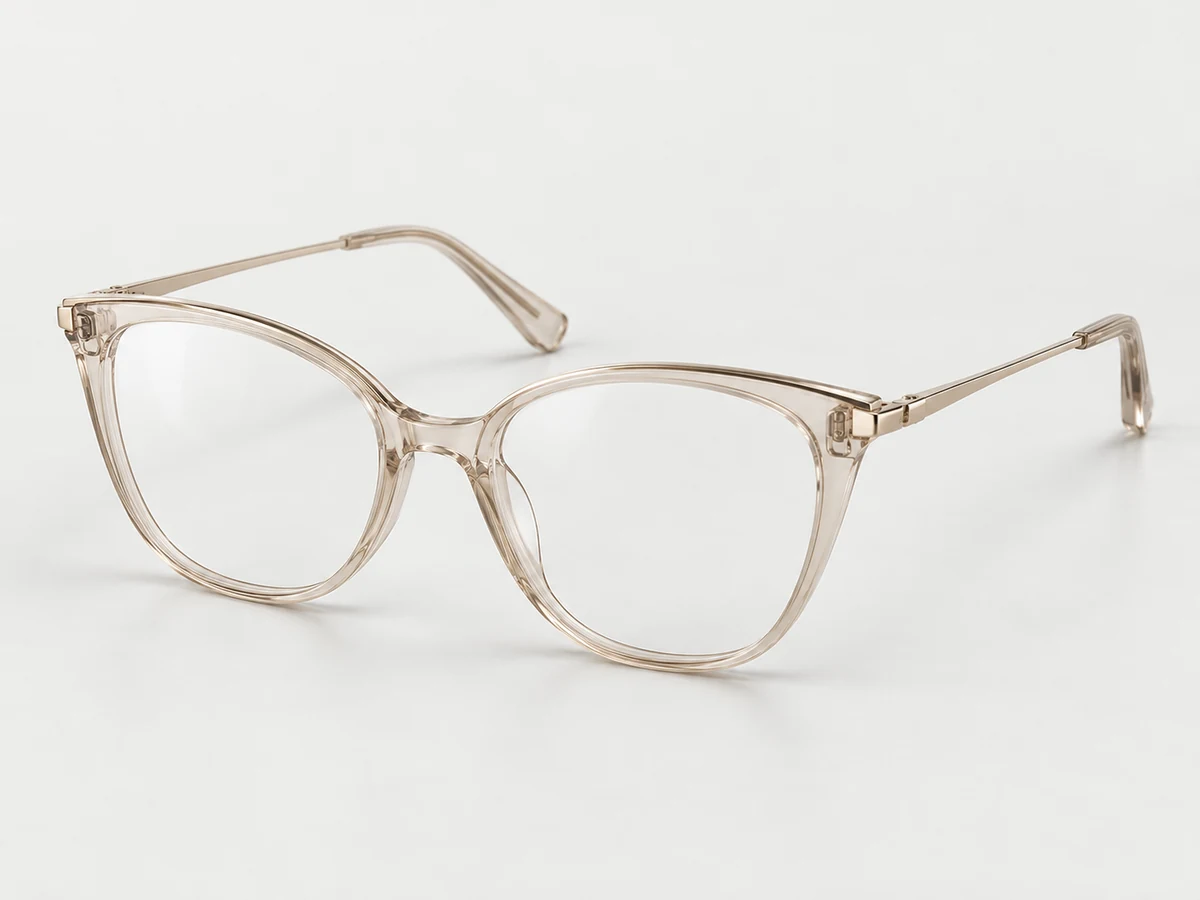 Lark — AI concept visualization, Acetate and titanium cateye frame